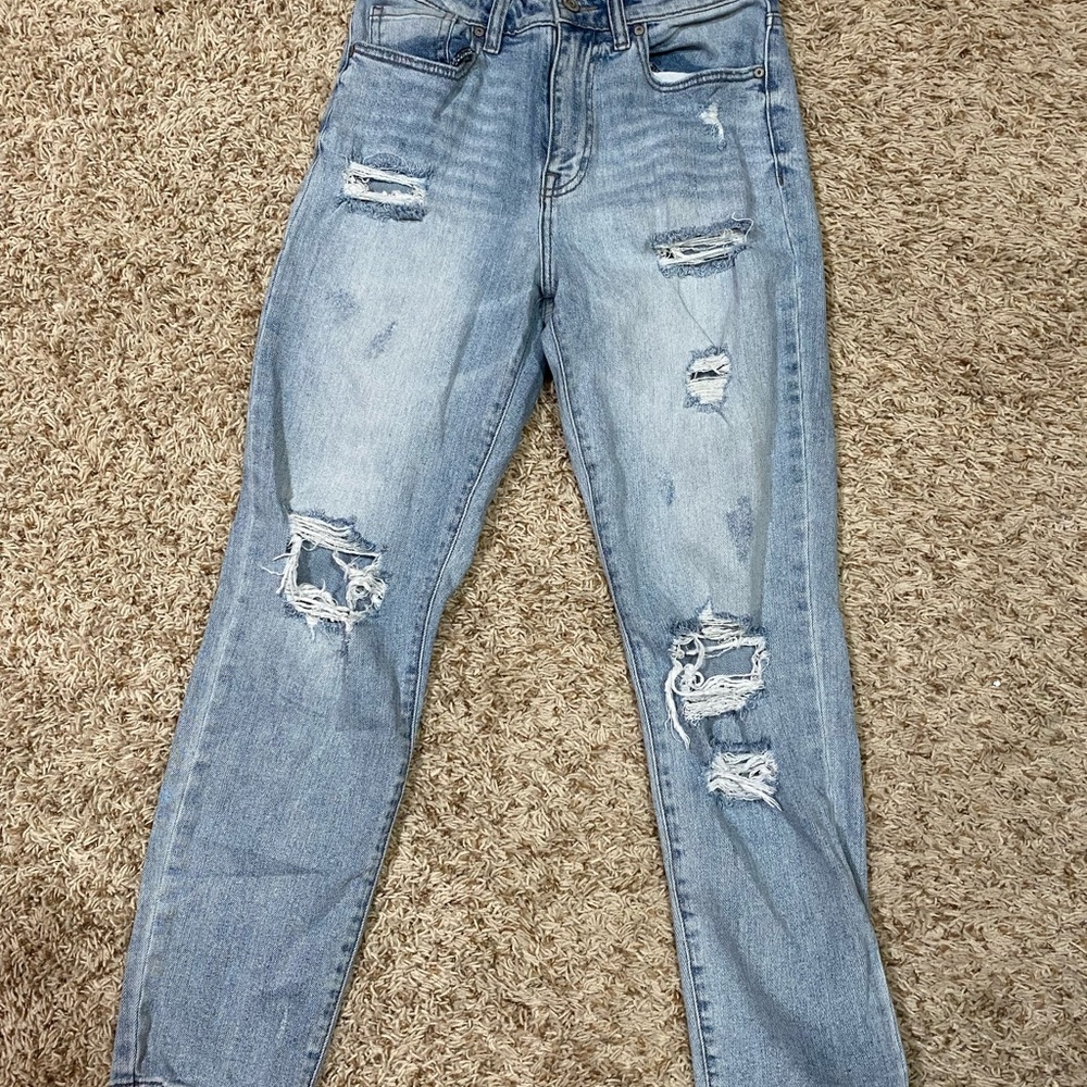 Eunina jeans (bought from Von Maur) size 5, mom jeans with rips